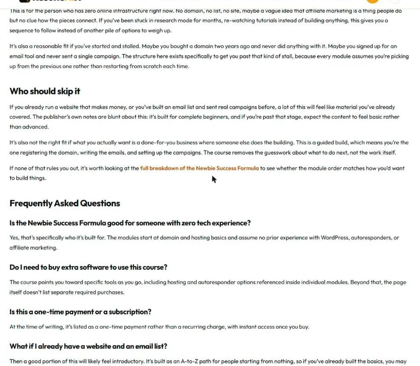 Who should skip it, and the FAQ