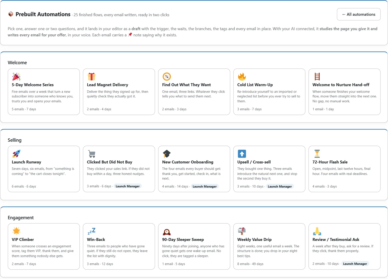 25 prebuilt automations