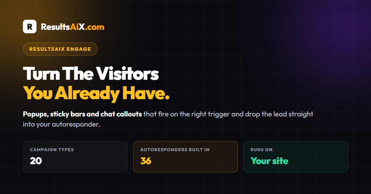 ResultsAiX Engage: Popups And Sticky Bars That Turn Visitors Into Buyers