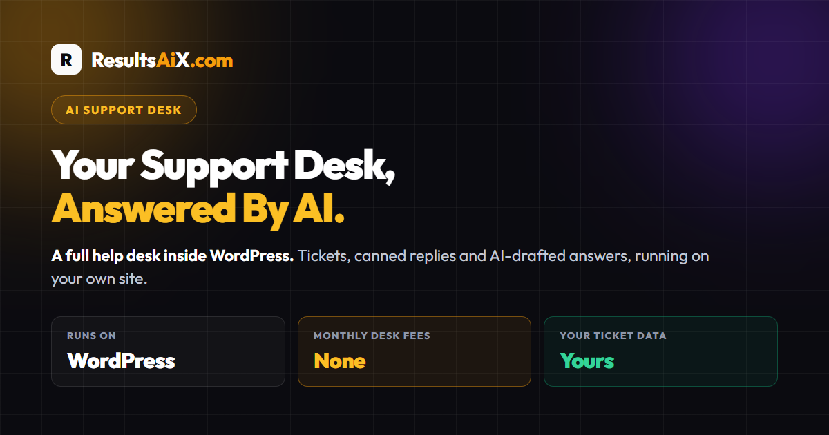 ResultsAiX Support Desk: Your Helpdesk, Answered By AI
